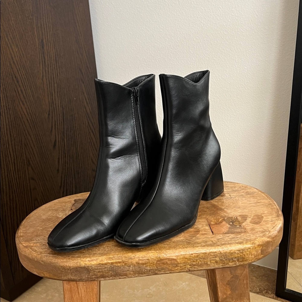 Lulus Black Leather Ankle Boots